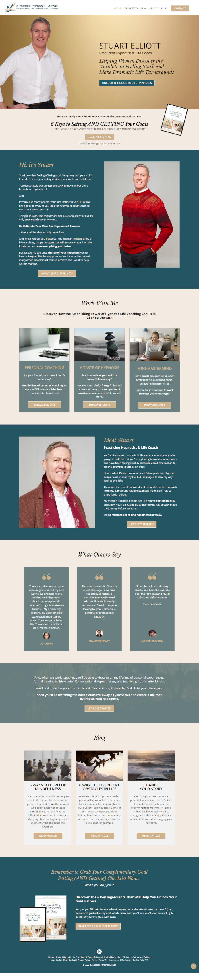 website design for hypnotist life coach